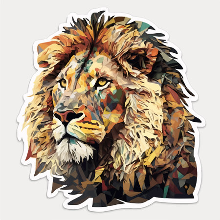 Lion portrait in polygonal style. vector illustration for your designのイラスト素材