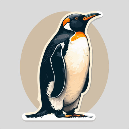 Penguin. Vector illustration of a penguin on a gray background.のイラスト素材