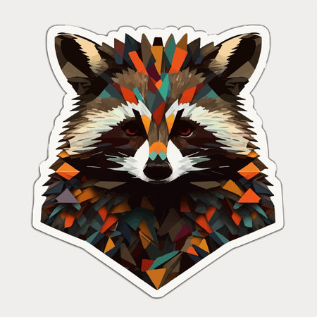 Portrait of a raccoon. Vector illustration of a wild animal.のイラスト素材