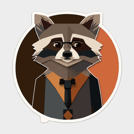 Raccoon in a business suit and tie. vector illustration.のイラスト素材
