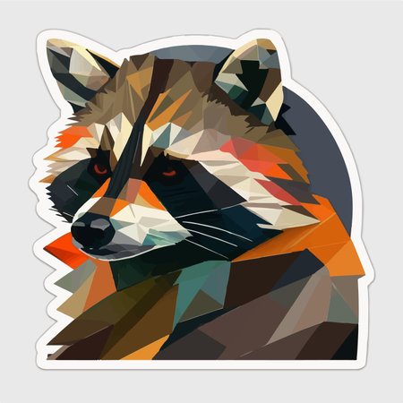 Abstract polygonal raccoon. vector illustration. Can be used as a greeting card.のイラスト素材