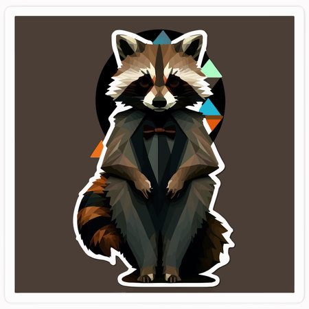 Vector illustration of a raccoon in a tuxedo and tieのイラスト素材