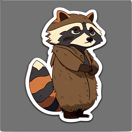 Cute raccoon sticker. Vector illustration of a cute raccoon.のイラスト素材