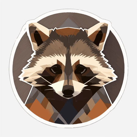 Portrait of a raccoon in a circle. vector illustration.のイラスト素材
