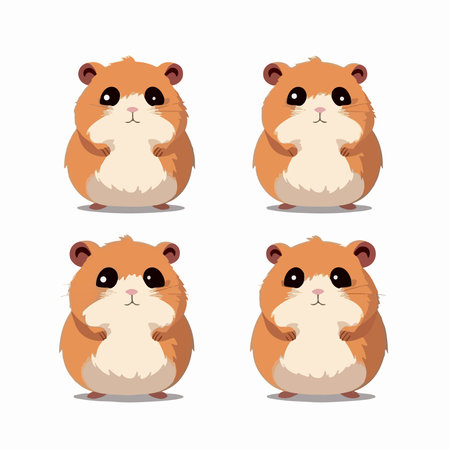 Cute hamster character set. Vector illustration of a hamster.のイラスト素材