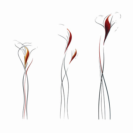 Set of stylized flowers on a white background. vector illustration.のイラスト素材