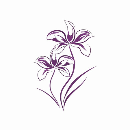 Beauty Lily flower Vector icon design Template.Elegant element for designのイラスト素材