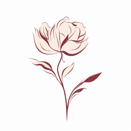 Hand drawn rose flower, sketch for your design. vector illustration.のイラスト素材