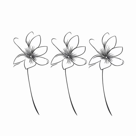 Set of flowers isolated on white background. hand drawn vector illustration.のイラスト素材