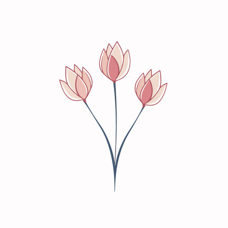 Cute pink tulip flowers isolated on white background. vector illustration.のイラスト素材
