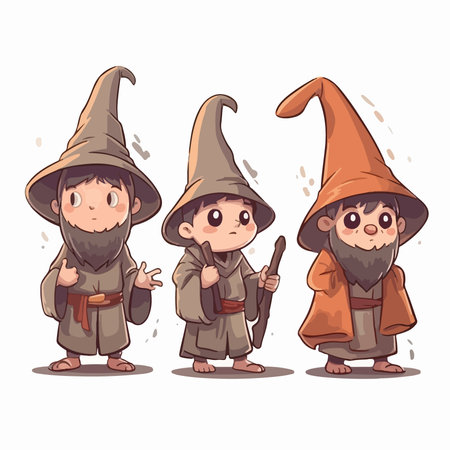 Children in Halloween costumes. Vector illustration of kids in Halloween costumes.のイラスト素材