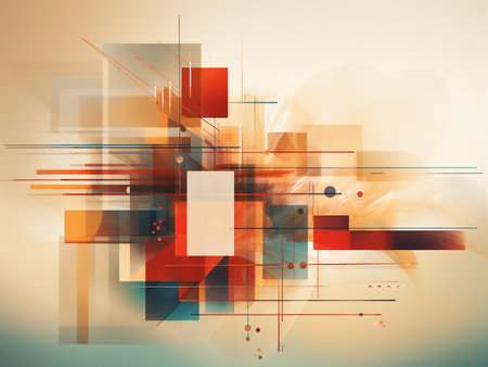 Abstract background with geometric elements. technology concept. 3D Renderingの写真素材