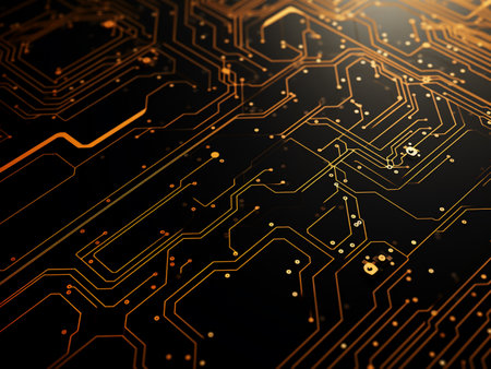 circuit board, technology background. Electronic computer hardware. 3d renderingの素材