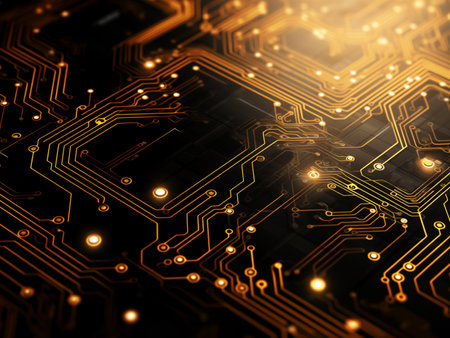 circuit board background. Electronic computer hardware technology. Motherboard digital chip. Tech science background. integrated communication processor.の素材