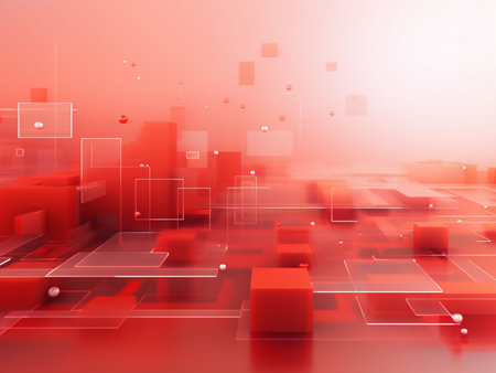 Abstract red background with cubes. vector illustration. clip-art.
