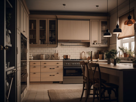 Kitchen interior in scandinavian style. interior design.の写真素材