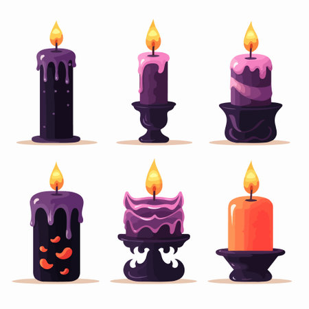 Candle set. Cartoon illustration of candles vector set for web designのイラスト素材