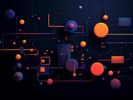 Abstract technology background with circles and lines. vector illustration. Eps 10