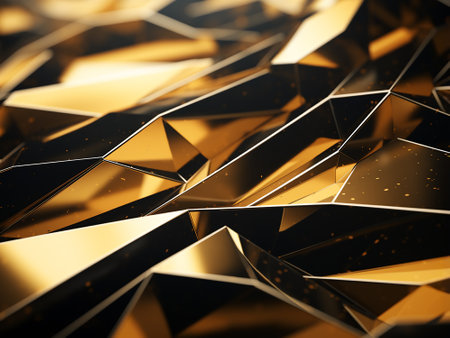 Abstract 3d rendering of chaotic polygonal shapes. Futuristic background.の写真素材
