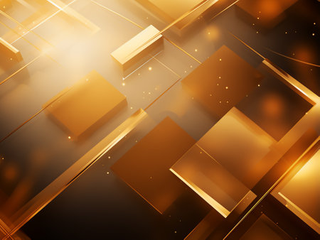 Abstract background with golden squares. Vector illustration. Eps 10, contains transparencies.の写真素材