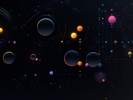 Abstract technology background with circles and dots. vector illustration. Eps 10