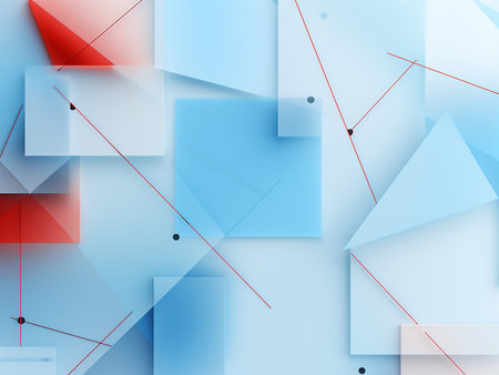 Abstract geometric background in blue and red colors. Vector illustration for your design