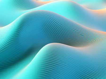 abstract blue background with smooth lines and waves, 3d render