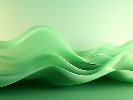 Abstract green wavy background. Vector illustration. Clip-art.の写真素材