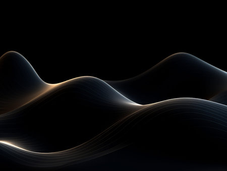 abstract background with smooth lines, futuristic wavy illustration with copy space