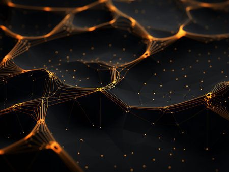 Abstract technology background with connecting dots and lines. Connection structure. 3d rendering