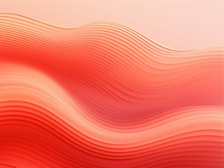 Abstract background with smooth wavy lines in red colors. Vector illustration