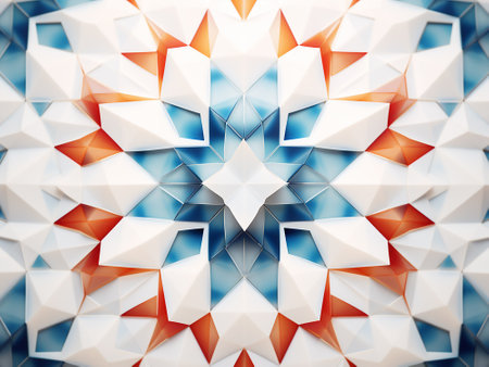 Abstract kaleidoscope background. Beautiful kaleidoscope seamless pattern. Seamless kaleidoscope texture.の素材