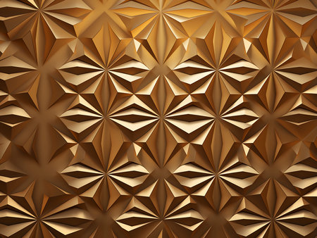 Golden abstract geometric background. 3d rendering, 3d illustration.