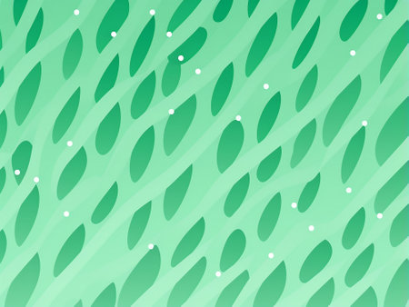 Seamless pattern with green leaves and dots. Vector illustration.の素材