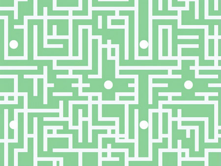Seamless pattern with maze on a green background. Vector illustration.の素材