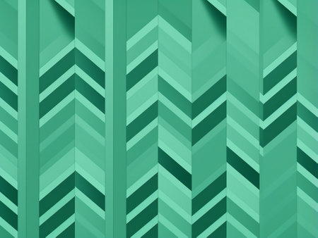 abstract 3d illustration of green zigzag pattern with shadowの写真素材