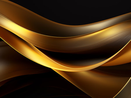 Abstract golden wavy background. 3d render illustration for your designの写真素材