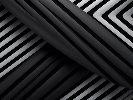 Abstract black and white stripes background. Futuristic technology style. Vector illustrationの写真素材