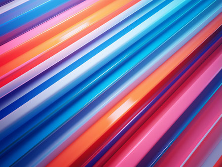 abstract background with stripes in blue, orange, red and pink colorsの写真素材