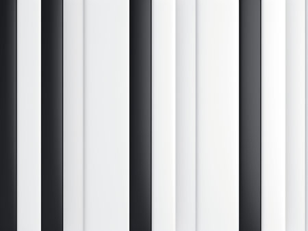 3d rendering of white and black vertical stripes on a black backgroundの写真素材