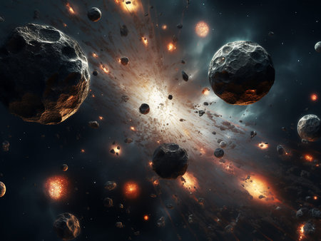 Planets, stars and galaxies in outer space showing the beauty of space exploration.
