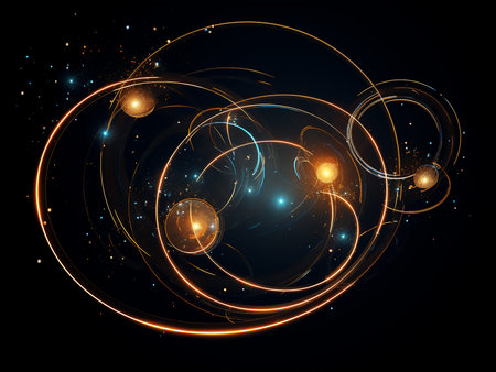 Abstract background with luminous swirling. Elegant glowing circle. Sparking particle. Space tunnel....