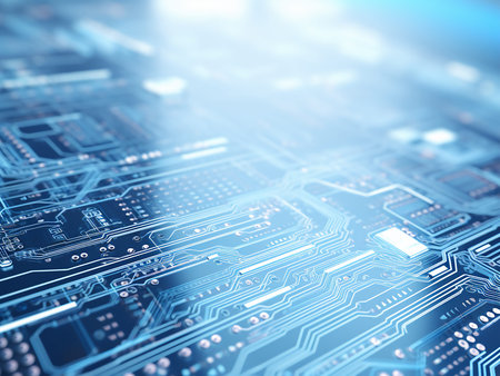 circuit board, technology background. 3d rendering toned image