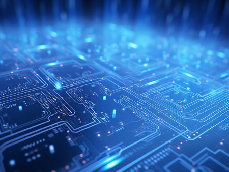 circuit board, technology background. 3d rendering toned image
