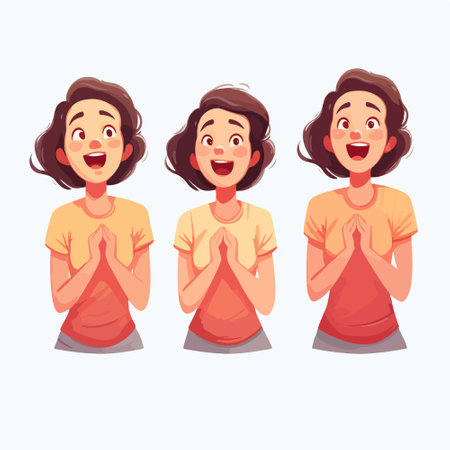 Set of vector cartoon girl character in yoga pose. Isolated illustration on white background.のイラスト素材