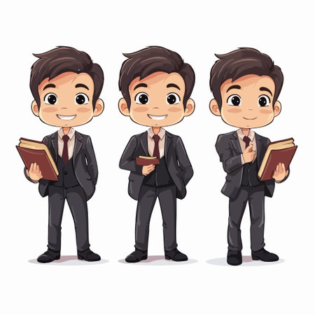 Businessman cartoon character set. Vector illustration isolated on white background.のイラスト素材