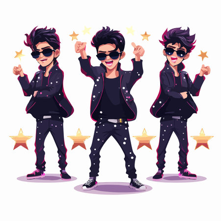Handsome young man in night club. Vector illustration in cartoon style