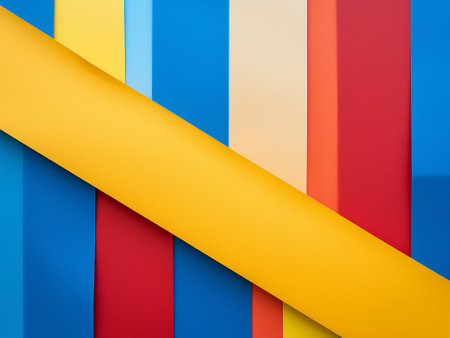 Abstract background with color stripes. Minimal geometric design. 3d renderの写真素材