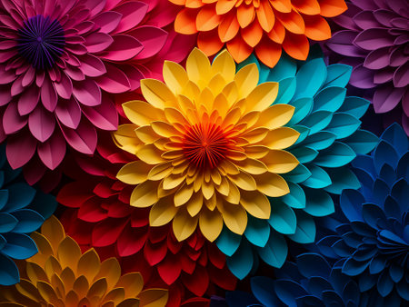 Colorful dahlia flowers background. EPS 10 vector file includedの写真素材
