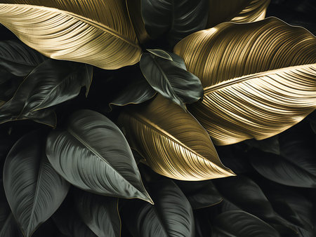Close up of tropical green leaves background. Nature and environment concept.